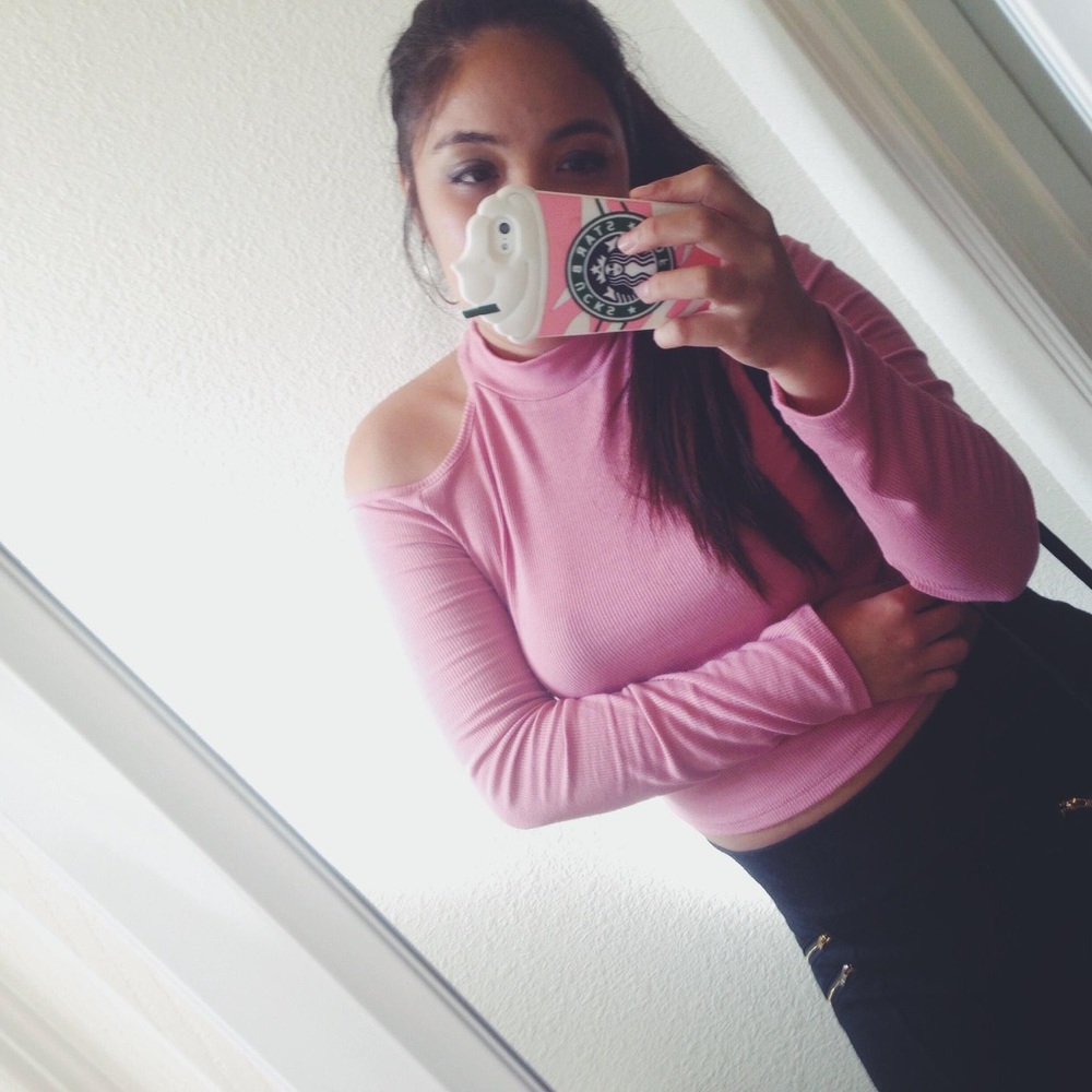 Dusty rose large crop top